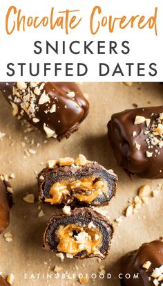 chocolate covered snickkers stuffed with peanut butter