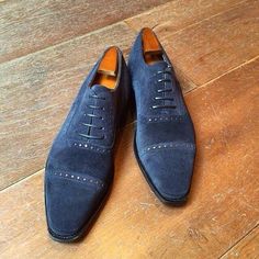 Cap Toe Shoes, Blue Suede Shoes, Men Suede, Oxford Shoes Men, Leather Oxford Shoes, Prom Shoes, Hot Shoes