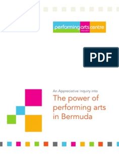 the power of performing arts in bermudia, with an image of colorful squares and