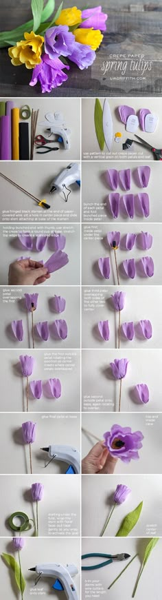 the instructions for making paper flowers in a vase