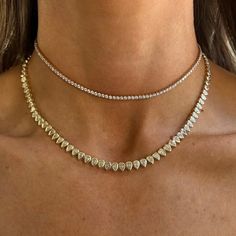 Pear Tennis Necklace – Stephanie Gottlieb Stephanie Gottlieb, Women Choker Necklace, Female Jewelry, Womens Chokers, Tennis Chain, Luxury Necklace, Tennis Necklace, Chain Choker Necklace, Pet Necklace