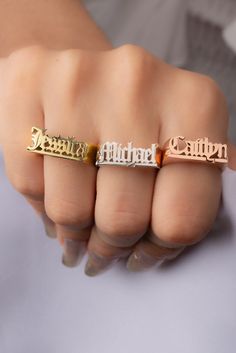 Customizable Nameplate Rings As Gifts, Customizable Nameplate Rings For Gifts, Personalized Adjustable Rings For Birthday, Nameplate Ring As Gift, Custom Name White Promise Ring, Nameplate Rings Suitable For Gifts, Silver Nameplate Rings As Gifts, Silver Nameplate Ring As Gift, Silver Nameplate Rings For Gift