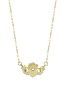 A Claddagh necklace crafted in 14-karat yellow gold is a must-have staple for your collection. 18" length; 0.5"W x 0.3"L pendant 14k-yellow gold Made in Turkey Claddagh Necklace, Necklace Craft, Womens Jewelry Necklace, Nordstrom Rack, Jewelry Necklace Pendant, Gold Necklace, Fine Jewelry, Jewelry Necklaces, Nordstrom