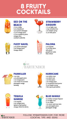 Fruity Cocktails Mixed Drinks Alcohol Recipes, Poolside Cocktails, Fruity Alcohol Drinks, Premium Vodka