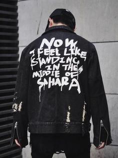 Custom Jeans, Graffiti Font, Custom Denim, Oversized Denim Jacket, Women Jacket, Jacket Fashion, Distressed Denim Jacket