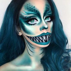 Hallowen Schminke, Mermaid Makeup Halloween, Evil Mermaids, Halloweenský Makeup, Drag Make-up, Cool Halloween Makeup