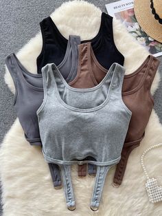 Streetwear Sexy Camisole Women Solid Sport Style Fashion Casual Crop Tops, Colorful Crop Tops, Fashion Design Dress, Crop Top Casual, 2000s Fashion Outfits, Sport Style, Womens Workout Outfits, African Wear, 2000s Fashion