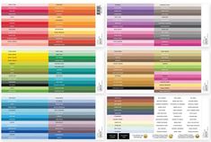 the color chart for different types of paint