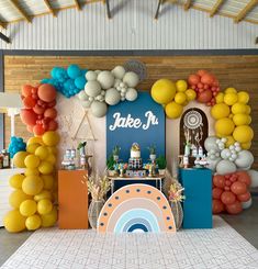 an image of a party setting with balloons