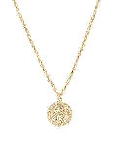 This necklace is the perfect piece if you've been looking for a thicker, more statement pendant necklace. Gorgeous chunky rope chain, with a detailed and stunning saint Christopher pendant makes this perfect for layering or to wear alone. 14k gold filled, made to live in. Measures 18 inches with an extension chain to 20 inches. Two charm options available: Larger scalloped charm or smaller circle charm. Saint Christopher is widely recognized as the patron saint of travelers. Countless people worldwide would never dream of going on a trip without wearing a Saint Christopher medallion. Whether driving across the country or just to work, let your Saint Christopher pendant protect you. Saint Christopher Necklace, St Christopher Necklace, St Christopher Pendant, Saint Christopher, Statement Pendant, Patron Saints, Chain Anklet, Rope Chain, You've Been