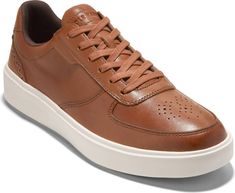 Cole Haan Grand Crosscourt Transition Sneaker (Men) | Nordstromrack Casual Sneakers With Perforated Toe Box In Brown, Brown Casual Sneakers With Perforated Toe Box, Casual Brown Sneakers With Perforated Toe Box, Brown Mid-top Casual Sneakers, Casual Brown Sneakers With Tpr Material, Casual Brown Tpr Sneakers, Classic Synthetic Sneakers For Walking, Comfortable Brown Sneakers With Perforated Toe Box, Casual Brown Sneakers For Walking