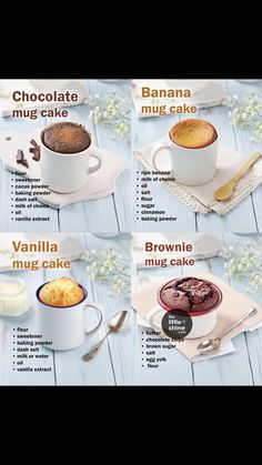 the different types of desserts are shown in this poster