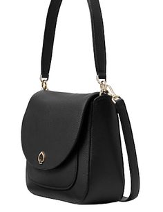 8"h x 9"w x 3"dhandle drop: 9.5"drop length: 22"pebble leatherspade 2 way liningmetal spade logoshoulder bag with snap closureinterior zipper pocketinterior slide pocketexterior zipper pocketoptional shoulder strapstyle # wkru6487Color: Black Luxury Kate Spade Top Handle Shoulder Bag, Luxury Kate Spade Shoulder Bag For Formal Occasions, Luxury Kate Spade Bag With Zipper Closure, Flap Shoulder Bag, 2 Way, Kate Spade New York, Saddle Bags, Kate Spade, New York