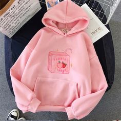 Description：FashionSierra - Kawaii Peach Juice Casual Pink HoodiesATTENTION 1. Please strictly follow the size chart to select the size. Do not select directly according to your habits.2. The size may have? ?2-3cm? ?differs due to manual measurement. Please note when you measure.3.Color disclaimer: Due to monitor settings and monitor pixel definition, we cannot guarantee the color that you see will be exact from the actual color of the product. DESCRIPTION Brand Name:BTSTGender:Men and WomenSize:XS-3XLSleeve Length(cm):LongCollar:O-NeckSleeve Style:Regular sleeveStyle:CasualPattern Type:PrintHooded:YesFor People:Young People MODE SHOWDETAIL window.adminAccountId=234831337; Sweatshirts Outfit, Plus Size 90s, Alien Hoodie, Sweatshirt Women Casual, Harajuku Hoodie, Söpö Kissa, Line Print, Streetwear Hoodie, Streetwear Sweatshirt