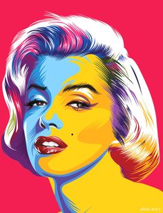 a pop art painting of a woman's face