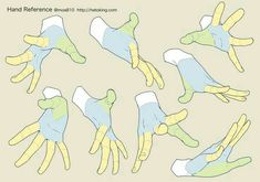 an image of hands with gloves on top and bottom hand reference instructions for each glove