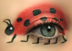 Ladybug Eyes, Ladybird Costume, Crazy Eyeshadow, Leopard Eyes, Eyeshadow Designs, A Ladybug, Halloween Make Up, Halloween Make, Costume Makeup