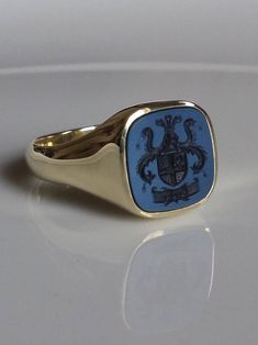 Men's 18k Gold Gemstone Set Signet Ring Seal Engraved - Etsy Rectangular 14k Stamped Signet Ring Collectible, Formal Blue Signet Ring Stamped 14k, Formal Gold Signet Ring With Coat Of Arms, Classic Ceremonial Signet Ring With Intaglio, Blue 14k Stamped Signet Ring For Formal Occasions, Luxury 14k Gold Signet Ring With Intaglio, Luxury Formal Signet Ring With Intaglio, Formal Yellow Gold Signet Ring With Coat Of Arms, Formal Yellow Gold Engraved Ring With Coat Of Arms