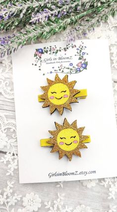 Sun Hair, Hair Clips Cute, Girls Hair Clips, Cute Sun, Yellow Sun, Handmade Hair Accessories, Hair Clips Girls, Diy Hair Bows, Summer Hair