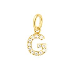 Gigi Clozeau - Lucky Letter G Diamond Pendant, Yellow Gold Letter A Pendant, Letter G, Letter A, Beauty Gift, Diamond Pendant, Ring Earrings, Anklets, Necklaces Bracelets, Mother's Day Gifts