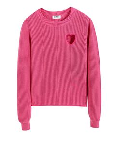 Valentine TOPS 27 Miles FUCHSIA X-SMALL Valentine Sweater, Knit Wear, Heart Clothes, Winter Inspo, Heart Sweater, Girls Valentines, Fall Clothes, Knitted Romper, Fuchsia Color