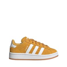 adidas Campus '00s Comfort Closure Athletic Shoe - Little Kid - Preloved Yellow Yellow Campus 00, Yellow Lace-up Adidas Sneakers, Yellow Low-top Sneakers With Adidas Logo, Yellow Adidas Sporty Sneakers, Sporty Yellow Adidas Sneakers, Yellow Adidas, Shoe Size Chart Kids, Athletic Shoe, Yellow Shoes