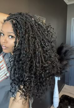 Vacation Faux Locs, Mermaid Locs On Real Locs, Let Sleeves Women, Curly Wig With Locs, Short Boho Soft Locs, Distressed Boho Locs, Boho Locs With Curls, Goddess Locs With Curls, Body Wave Braids