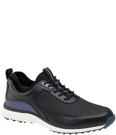 Johnston & Murphy Men's H1-Luxe Hybrid XC4 Waterproof Leather Shoes | Dillard's Black Leather Weatherproof Sneakers, Leather Golf Shoes, Sporty Style, Leather Weatherproof Sneakers For Sports, Leather Sporty Golf Shoes, Weatherproof Leather Sneakers For Sports, Black Weatherproof Synthetic Sneakers, Johnston Murphy, Sneakers Men Fashion, Dillard's