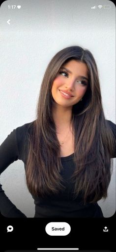 Haircut In Front Of Face, Long Layer V Shape Haircut, Long Hair Layered Haircut Face Framing Side Part, Front Layers Back Straight Haircut, Front Shaping Long Hair, Long Layered Hair Straight Front View, Straight Hair Framing Face, Long Layers In The Front Face Framing, Rounded Long Layers With Face Framing Pieces