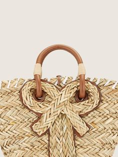 BagForLove - Women's Handmade Woven Bowknot Basket Tote Bags Braided Basket Bags For Shopping, Natural Braided Bag For Shopping, Natural Braided Shopping Bag, Braided Natural Fiber Shopping Bags, Life Quality, Basket Tote, Woven Tote Bag, Fashion Life, Woven Design