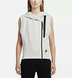 Nike Tech Fleece Vest Women's Hoodie Summit White-Heather-Black Small 689067-121. Shipped with USPS Priority Mail. Women Tech Fleece, Activewear Inspiration, Fleece Vest Women, Tech Women, Nike Fleece, Hoodie Vest, Nike Tech Fleece, Hooded Vest, Nike Tech