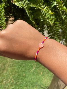 medium size that is stretchy, bracelet perfect for kids, teens and adults. Cute heart bead as the center and bright purple orange and white! Very stylish! Tie Styles, Cute Heart, Bright Purple, Summer Love, Heart Beads, Purple Orange, Heart Bracelet, Summer Of Love, Medium Size