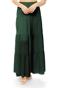 Women's Tiered Maxi Skirt Never Better Tiered Maxi Skirt Get ready to twirl in our Never Better Tiered Maxi Skirt! With its flowing tiers and comfortable waistband, this skirt will have you feeling like you're walking on air. Perfect for any occasion, from casual to dressy, our skirt will never fail to make you look and feel your best. Grab one (or two!) today! Details Available in sizes: S-L Woven fabric Tiered maxi design Fabric 100% Polyester Sizing Small: 2/4, Medium: 6/8, and Large: 10/12 F Moroccan Oil Hair, Never Better, Maxi Design, Tiered Maxi Skirt, Denim Day, Long Sleeve Outerwear, Design Fabric, On Air, Beauty Favorites