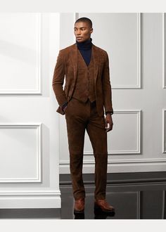 Suede Suit, Purple Label, Vest Coat, Blazer Vest, Leather Blazer, Trouser Suits, Sports Jacket, Coat Pant, Mens Trousers