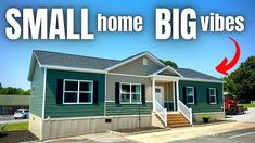 a small home with the words small home big videos