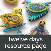 the cover of twelve days resources for children's crafting and sewing, including toys