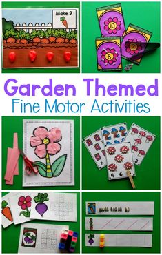 the garden themed fine motor activities are great for kids to learn how to use them