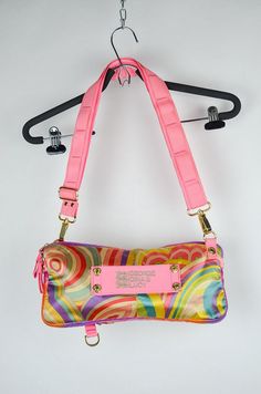 GEORGE GINA & LUCY Allnightong Crossbody Bag Condition: Very good condition - 100% polyester - Colorful model - Lots of pockets - a little scratched karabiner Size: OS Measurements: Height 17cm/7″ Width 35cm/14″ Depth 8cm/3″ (all our items are measured laying flat) Color: Multicolor Vintage items will usually show a few signs of wear or fading, but anything substantial will be noted. Please check all Photos , also i can make detailed photos. For any further information on this item please use the contact form and we will be happy to help. Multicolor Nylon Shoulder Bag With Zipper Closure, Multicolor Nylon Crossbody Shoulder Bag, Retro Multicolor Bags With Zipper Pocket, Ferrari Vintage, Sling Bags, Detailed Photos, Lots Of Pockets, Gifts For My Boyfriend, Flat Color