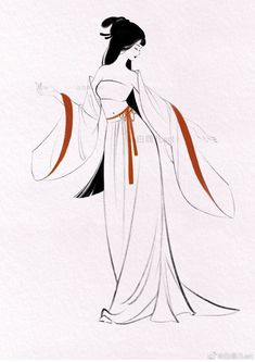 Chinese Traditional Drawing, Frost Illustration, Hanfu Drawing, Hanfu Art, Chinese Drawing, Chinese Drawings, Japanese Drawings, Getting A Tattoo, Minimalist Tattoos