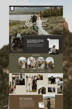 an image of a website page for a wedding photographer