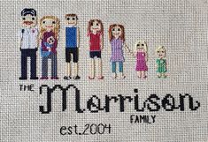 the cross stitch family is on display