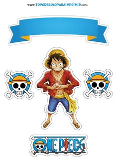 one piece stickers are shown on a white background