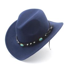 PRICES MAY VARY. Material: 65% cotton, 35% polyester. There has an adjustable tie inside, Hat Circumference: 56-58cm/22-22.8''; Brim Width: 7cm/2.75''; Hat Height: 12cm/4.7'' We have designed a cowboy hat with Lightweight and comfortable, the hat can be worn at anywhere: not only for daily wear, but also for Great accessory for fancy dress parties, festivals and carnivals. Breathable, lightweight and comfortable for all-day wear.Perfect for lounging at the beach, clubbing, or simply casual every Western Blue Sun Hat With Flat Brim, Western Style Blue Sun Hat With Flat Brim, Western Blue Wide Brim Sun Hat, Blue Sun Hat With Curved Brim For Country Events, Blue Curved Brim Sun Hat For Country Events, Casual Adjustable Felt Hat For Country Events, Blue Brimmed Sun Hat For Rodeo, Wide Brim Blue Sun Hat For Rodeo, Adjustable Blue Hat For Country Events