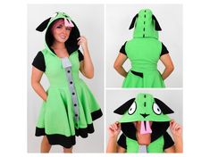 Sing along to the Doom song in this adorable kigurumi dress! This handcrafted dress is perfect for a casual cosplay, geeky parties and events, or for snuggling up at home! This custom item is made with NEW high-quality anti-pill plush fleece, and it can be made to your measurements!  (Please specify your bust/waist/hip measurements and height when ordering.) All dresses are equipped with generously-sized pockets, and have a full-circle skirt that starts at the waist. Outfit Ideas For Characters, Cosplay For Women, Cheap Cosplay, Pretty Outfit Ideas, Ideas For Characters, The Doom, Casual Cosplay, Womens Costumes, Full Circle Skirts