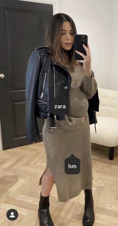 Kim Kardashian Maternity Style, Prego Outfits Fall, Maternity Dinner Outfit Winter, Sweater Dress Outfit Pregnant, First Ultrasound Outfit, Winter Pregnancy Outfits 2024, Maternity Going Out Outfit Night, Maternity Baby Shower Outfit Winter, Maternity Party Outfit Winter