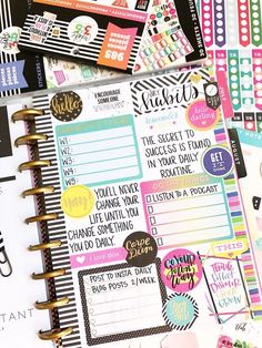 a planner with lots of stickers on it and the words, you can't do