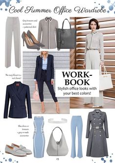 the work look for women in blue and white is featured on this page with text