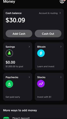 an iphone screen showing cash balance and the amount of money in each account, as well as