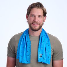 Next time you're in the heat, you can look as cool as you feel with this design.  So grab one of these along with your favorite beverage and start chillin. Not all cooling towels are created equal so get the very best with KOOLGATOR! FEATURES Ultra-Cooling, Soft, Lightweight Fabric Instant And Long Lasting Cooling Just Soak In Water  No Refrigeration Or Ice Required No Chemicals Dries Soft Machine Washable   Use Anywhere It's Hot Reusable Over And Over Again Premium Product At Affordable Price U Blue Cotton Activewear For Outdoor Activities, Cooling Towels, Premium Product, It's Hot, Hot Weather, Lightweight Fabric, Sport Fitness, The Heat, Chemicals