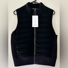 Nwt Beautiful, Black, Athleta Hanover Hybrid Vest, Size Large. Retails For $199. Side Zip Pockets. Puffer Front And Sweater Back. Side Zip, Zip Pockets, Puffer, Jackets & Coats, Jackets For Women, Women Shopping, Black, Color